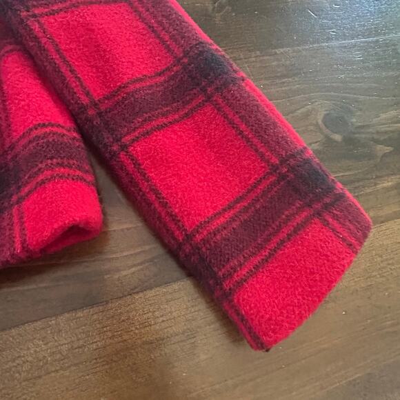 Talbots Wool Alpaca Blend Red Black Button Cropped‎ Blazer Jacket Women's Sz 10P - Picture 3 of 6